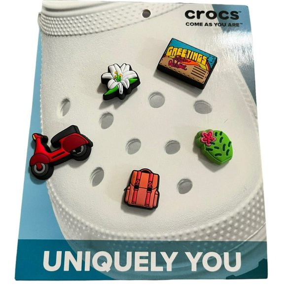 CROCS Accessories New Crocs Jibbitz Travel 5 Pack Charms Postcard